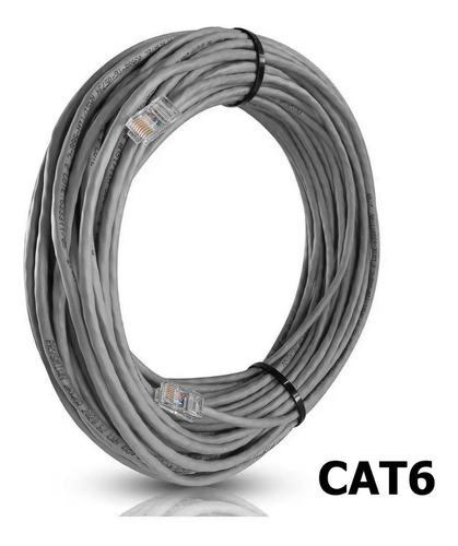 Cabo De Rede Cat6 Vermelho Giga Lan 25 Metros 100% Cobre