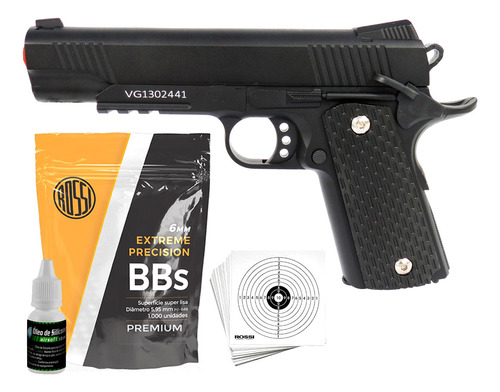 Pistola Airsoft Pressão Vigor 1911 V13 Metal Spring Mola Bbs