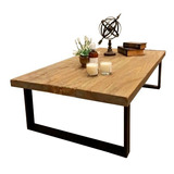 Mesa Ratona Rústica Hierro Madera Industrial Rectangular