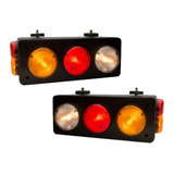 Juego Faros Traseros Camion Trailer Universal Con Soporte