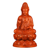 Estatua De Guan Yin De Meditación De Madera, Adoración