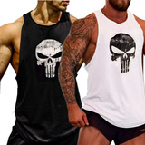 Camiseta Gym Fitness Crossfit Tank Top Hombre Punisher 2pk