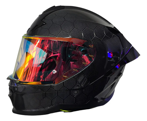 Casco Integral Ilm Mf577 Fibra De Carbono Panal