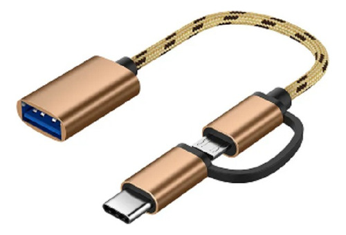 Cable Otg Convertidor Tipo C Y Micro Usb A Usb 3 Tablet Cell