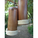 Juego De Lámparas Colgantes De Bambú Incluye Focos Led