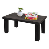 Mesa Ratona Vintage Auxiliar 80x40 Madera Maciza Sajo Color Negro