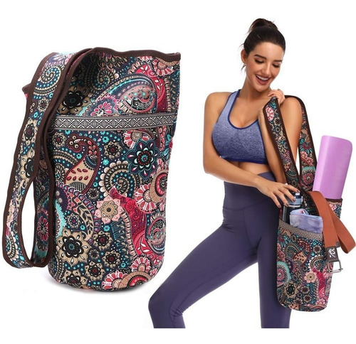 Bolsa Tapete De Yoga Mat Grueso Para Ejercicio Mandala Rosa 