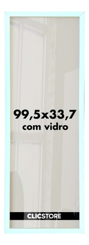 Moldura 99,5x33,7 Quadro Decorativo Imagem Vidro Corredor Cor Branco Liso