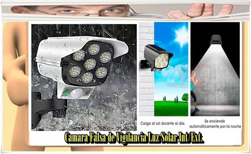 Camara De Vigilancia Falsa Luz Solar C/s.movimiento X 2 Unid