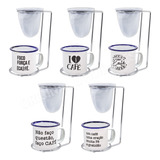 Kit Gourmet Mini Coador De Pano Café Refil Caneca Individual