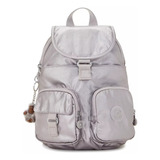 Kipling Lovebug Small Smooth Silver Metallic 100% Original