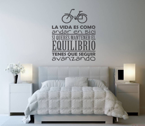 Vinilo Decorativo  Frase La Vida Es Como Andar En Bici