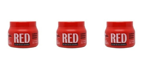 Kit 3 Máscara Matizadora Red 500g Com Óleo De Argan Mairibel