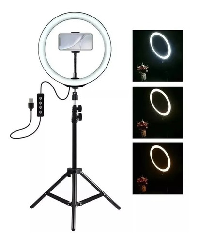 Tripode Aro De Luz Led 26cm Ring Light Soporte Para Celular