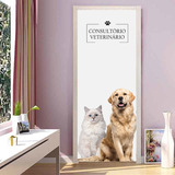 Adesivo Papel Porta Consultório Veterinário Gatos Pet Shop 3