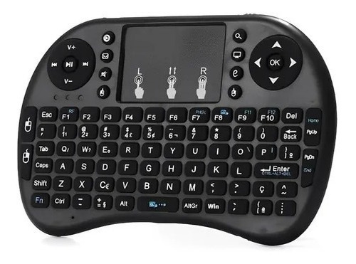 Mini Teclado Controle Sem Fio Com Touch Para Smart Tv , Pc 