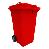 Contenedor Basura Rojo Grande Tapa Asas Y Ruedas 240 Litros