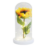 Flor Eterna Con Luces Led Flor Artificial Regalo Para Mujer 