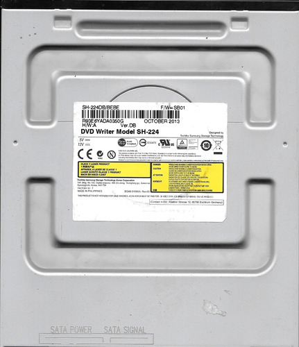 Gravador & Leitor De Dvd Toshiba Samsung Sh-224 Sata Interno