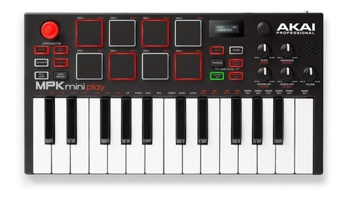 Teclado Controlador 25 Teclas Midi Usb Akai Mpk Mini Mk Play