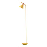 Lámpara De Piso Moderna Para Luz Led Decolamp S3018 Estructura Y Pantalla Metal Amarillo