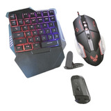 Kit Teclado Mouse Gamer Celular Teclas Gaming Pro
