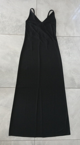 Vestido De Fiesta Largo Negro Jersey- Talle 2 - Impecable! 