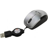 Mouse Micro Genius Mini Silver Cable Retractil