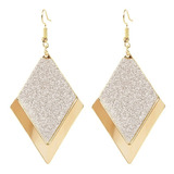 Aretes Mujer Grandes Diamantes Americanos Dorado Plateado