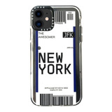 Funda Ticket New York Compatible iPhone 12 Mini + Vidrio