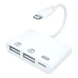 Cabo Hub Splitter Otg 2 Usb Compatível Com iPhone E iPad 