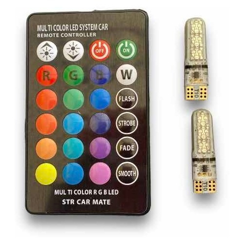 Par Focos Pellizco Control Remoto 16 Colores 12v Auto Moto