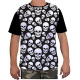 Camisa Camiseta Masculina Estampa Caveira Osso Esqueleto 16