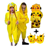 Combo Pijama Térmica Pikachu + Babuchas Adulto ||