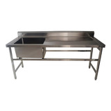 Pia De Inox 150x70x85 Com 1 Tanque Esquerdo Frigopro