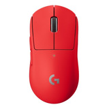 Mouse Logitech Pro X Superlight Inalámbrico Hero 25k Rojo