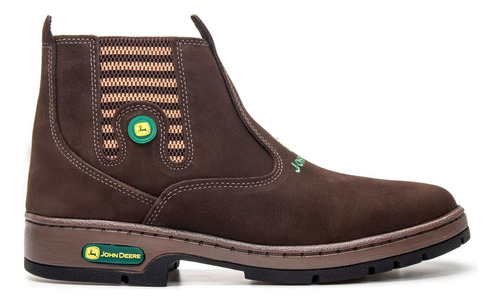 Bota Botina John Deere Original De Couro Agro Country Rural