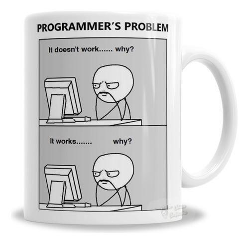 Taza De Cerámica Meme Chistes De Programadores - En Caja