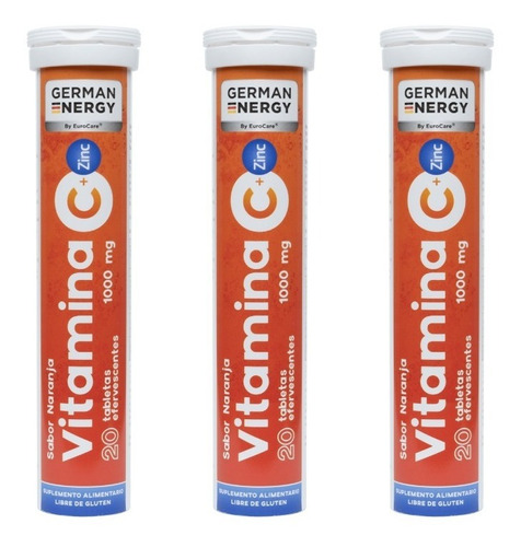 Vitamina C 1000 Mg + Zinc German Energy Pack 3