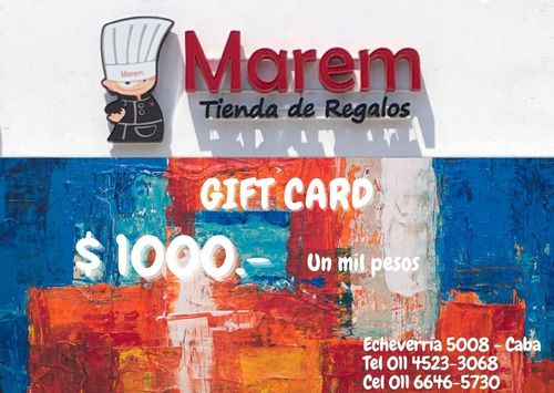 Gift Card Tarjeta De Regalo Marem Tienda $1000