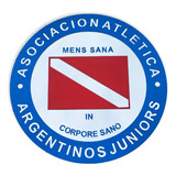 Cuadro Escudo Argentinos Juniors Espejo Plata 40cm Diámetro