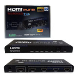 Splitter Divisor Hdmi 4k  1 X 4 Para 4 Pantallas + Fuente 