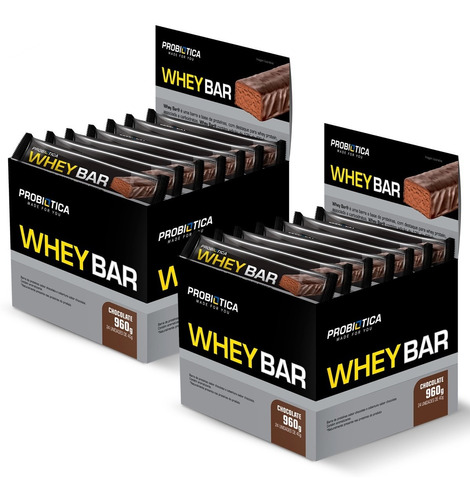 Combo 2x Whey Bar Caixa 24 Barras Cada - Probiótica Origina