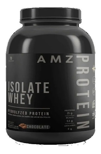 Amz Proteina Isolate Whey 5lbs / 2.310kg / 70 Porciones Sabor Chocolate