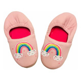 Pantufla Para Niñas Diseño Arcoíris.