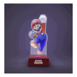 Lampara Para Buro Decorativa De Escritorio, Mesa Y Recamara Noche Led  Super Mario Nintendo Original Rojo Para Niño Y Niña