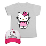 Hello Kitty Camiseta + Gorra  Combo Para Niñas