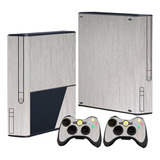 Skin Adesivo Xbox 360 Super Slim Aço Escovado Prata