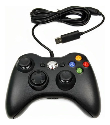 Controle Para Xbox 360 C/ Fio Paralelo Preto Usado