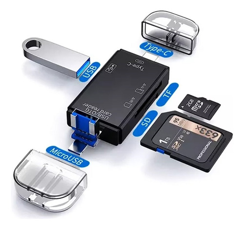 Kit Adaptadores Tipo C A Usb Memorias Micro Sd Lector 